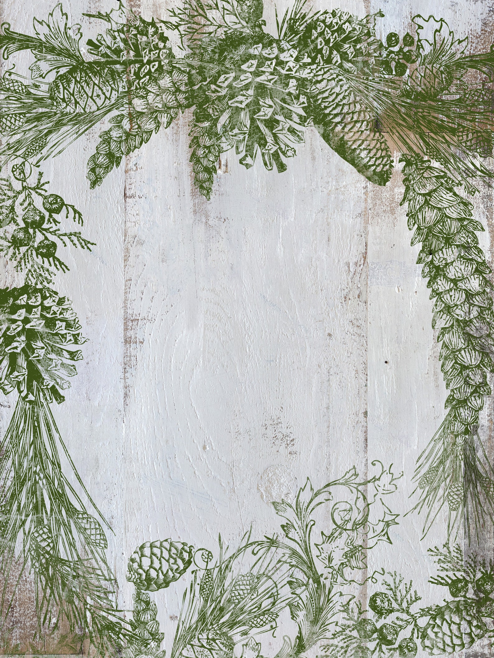Evergreen Christmas Stamp by IOD Iron Orchid designs Etsy