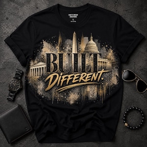 Built Different Graphic Tee | Washington DC Skyline Urban Streetwear Shirt