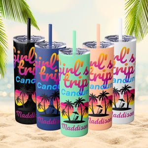 Personalized Vacation Tumbler, Custom Girls Trip Travel Mug, Custom Trip Tumbler, Cruise, Family Vacation, Sisters Trip, Bachelorette Trip
