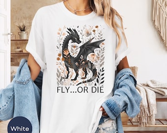 Shirt vierde vleugel, T-shirt Basgiath War College, Violet Sorrengail, leesgrage shirt, Xaden Riorson, cadeaus voor lezers, Fantasy Book Dragon