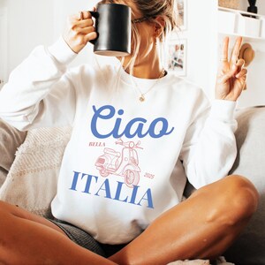 Ciao Italia Sweatshirt, Ciao Bella Shirt, Italy Travel Sweatshirt, Europe Vacation Outfit, Italian Aesthetic Crewneck, Retro Travel Tee