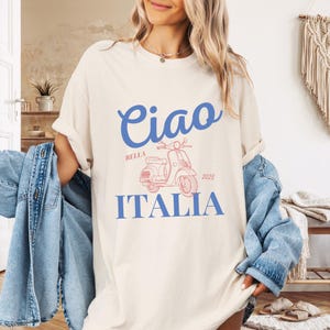 Ciao Italia Comfort Colors Tee, Ciao Bella Shirt, Ciao T-Shirt,  Italy Travel T-Shirt, Vintage Italy Shirt, Retro Vespa Shirt