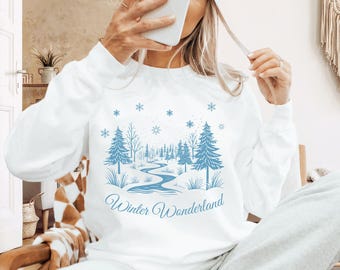 Winter Wonderland Long Sleeve Shirt, Snowflake Sweatshirt, Ski lover sweatshirt, Winter Sweatshirt
