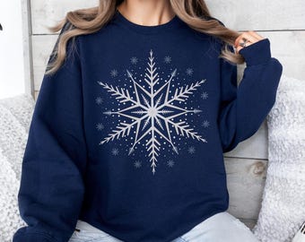 Snowflake Winter Christmas Sweatshirt, Snowflake Sweater, Ski lover sweatshirt, Après  Ski Sweatshirt