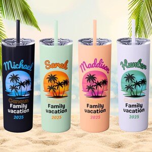 Family Vacation Tumbler, Personalized Travel Mug for Group Trips, Family Getaways, Reunions, Cruises, Group Vacations