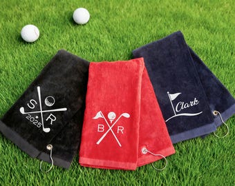 Personalized Golf Towel Embroidered Golf Towel,Monogrammed Golf Towel,Custom Golf Towel,Groomsmen Gifts,Fathers Day Gift,Christmas Dad Gifts