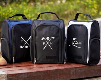 Borsa per scarpe da golf con nome personalizzato, regalo per papà, regalo per la festa del papà per golfisti, borsa porta scarpe in tela con monogramma, idee regalo personalizzate per gli amanti del golf