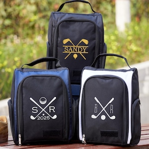 Personalisierte Golf Schuhtasche Golf Geschenke für Männer, Trauzeugen Geschenke Jubiläumsgeschenk Golf Beutel, gestickter Name Golfspieler Schuhtasche Golfer Geschenk