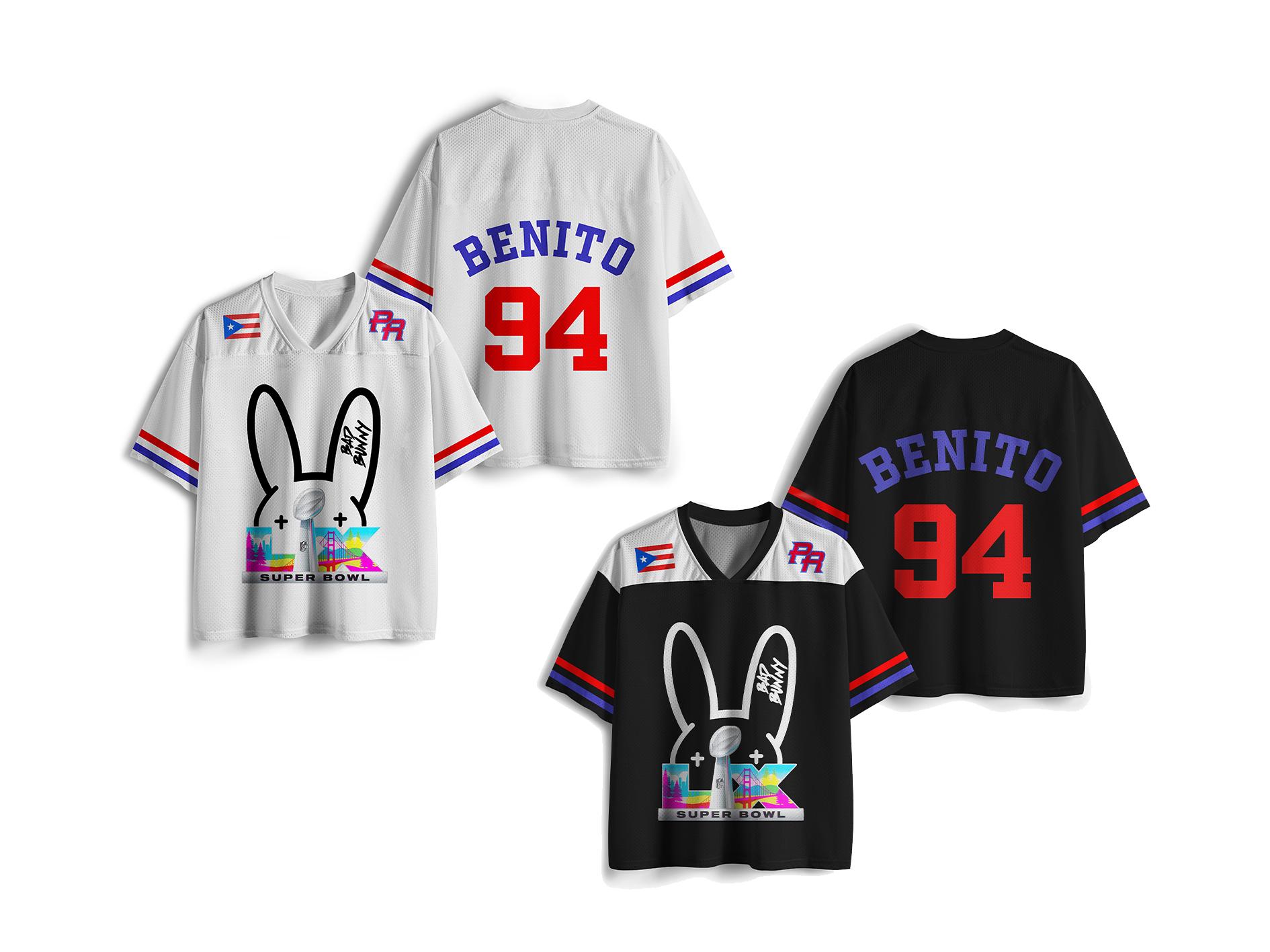 Discover Bad Bunny Benito 94 Bowl Jersey Shirt,Puerto Rican Football Jersey,Halftime Fan Shirt,Limited Puerto Rico Jersey,Team Benito Football Jersey