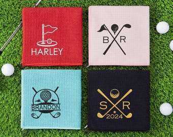 Asciugamano da golf ricamato, asciugamano da golf personalizzato per lui e per lei, asciugamano da golf con monogramma, asciugamano da golf con nome personalizzato, regalo da golf per papà, regali per lo sposo