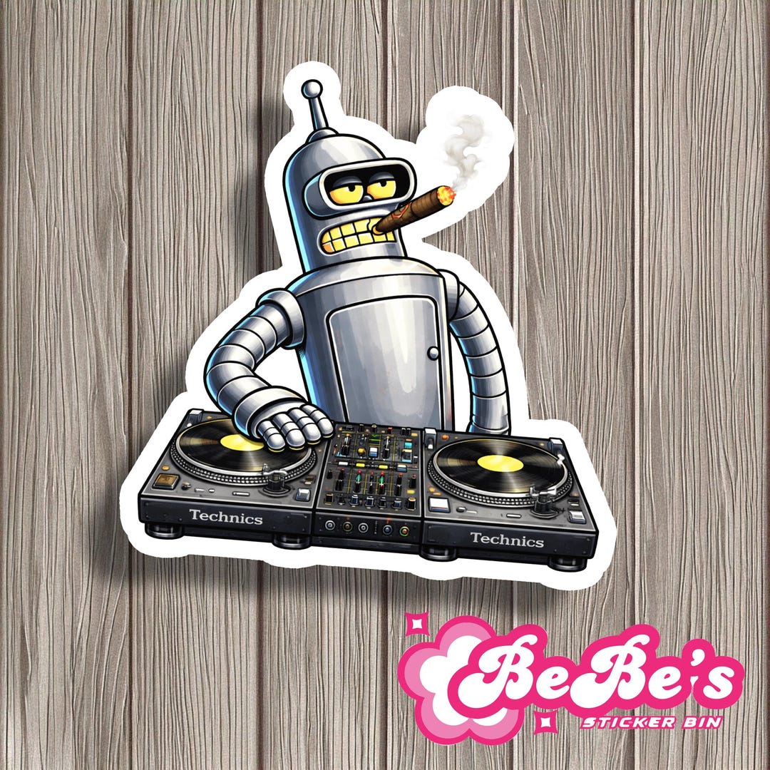 Retro Robot DJ Sticker Pack of Two – 3 Inch Glossy Rave Robot Decal ...