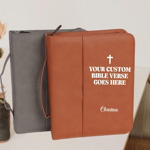Custom Bible Cover, Bible Verse Cover, Christian Gift, Personalized Leather Bible Case, Baptism Gift, Bible Protector, Pastor Gifts