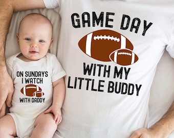 Dad And Baby Matching Shirt, Football Dad and Baby Shirt, Fathers Day Gift,Father Son Daughter Outfit, New Dad Shirt, Funny Gift For Husband