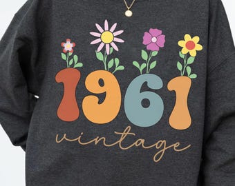 65th Birthday Shirt, Vintage 1961 T-Shirt, Vintage 1961 Shirt, 65th Birthday Gift for him her, 65th Birthday Shirt him, Grandma Retro Shirt