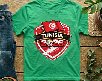 Tunisia 2026 World Cup T Shirt Soccer Supporter Tees Tunisian Football Fan Apparel For Youth Men Women Childrens Soccer Baby Bodysuit