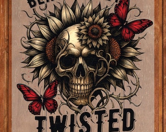 Halloween Skeleton Flower DTF Transfer Ready to Press, Beautifully Twisted Heat Transfer For Shirts, Retro Floral Skull UV Sticker