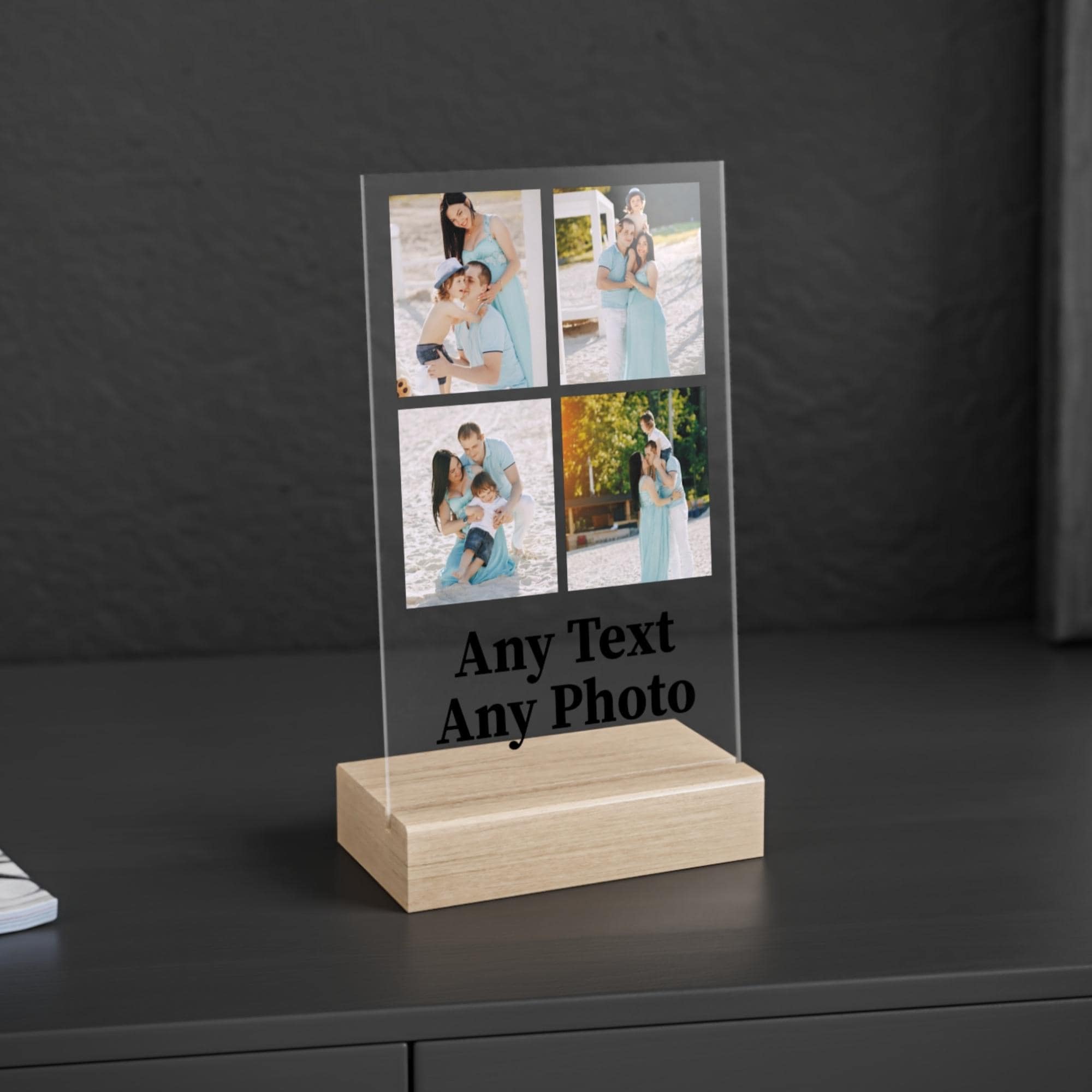 Acrylic Photo Plaque With Personalized Text, Custom Acrylic Photo ...