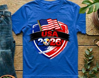 USA 2026 World Cup T Shirt Soccer Supporter Tees American Football Fan Apparel For Youth Men Women Childrens Soccer Baby Bodysuit
