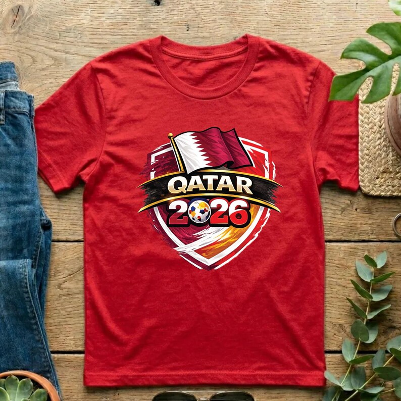 Qatar World Cup T Shirt Soccer Supporter Tees Qatari Football Fan Apparel For Youth Men Women Childrens Qatar Soccer Baby Bodysuit Design