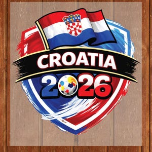 Croatia World Cup 2026 DTF Transfer Ready to Press Vatreni Soccer Heat Transfer For Shirts Football Supporter UV Sticker Prints