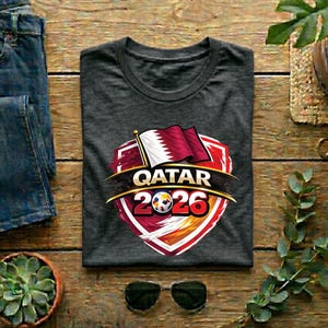 Qatar World Cup T Shirt Soccer Supporter Tees Qatari Football Fan Apparel For Youth Men Women Childrens Qatar Soccer Baby Bodysuit Design