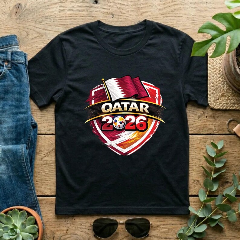 Qatar World Cup T Shirt Soccer Supporter Tees Qatari Football Fan Apparel For Youth Men Women Childrens Qatar Soccer Baby Bodysuit Design