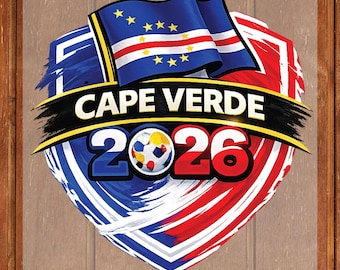 Cap-Vert Coupe du monde 2026 Transfert DTF prêt à presser Requins bleus Transfert de chaleur pour maillots Supporter de football Impressions d'autocollants UV