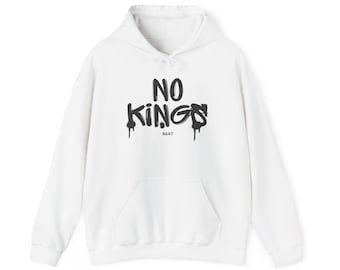 Sudadera unisex blanca anti-Trump personalizada, esencial para hombres y mujeres, resistencia a las protestas políticas - Impresión frontal "No Kings"