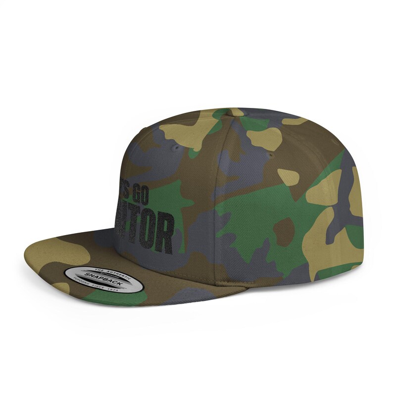 Gorra anti Trump personalizada, gorra de béisbol anti MAGA, ajustable con cierre a presión 8647, gorra FDT bordada - Gorra "Let's Go Traitor", bordado negro sobre fondo oscuro imagen 6