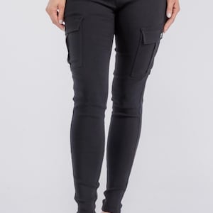 High Waist Stretchy Cargo Pocket Jagging Jeans