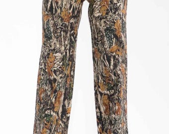Jeans jagging dritti a vita alta con stampa mimetica