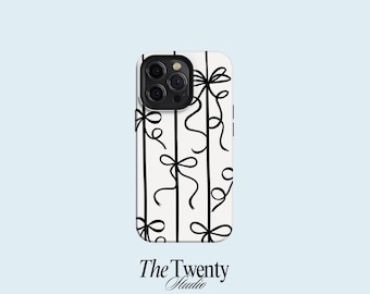 Black and Beige Bows Tough Phone Cases