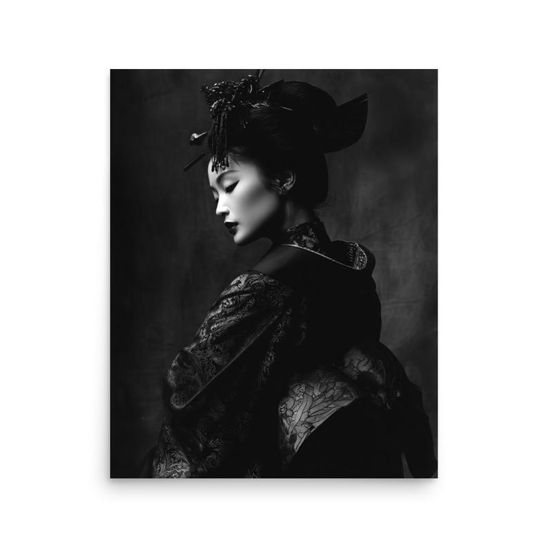 Geisha Portrait Fine Art Print: Black & White Asian Photography - Etsy