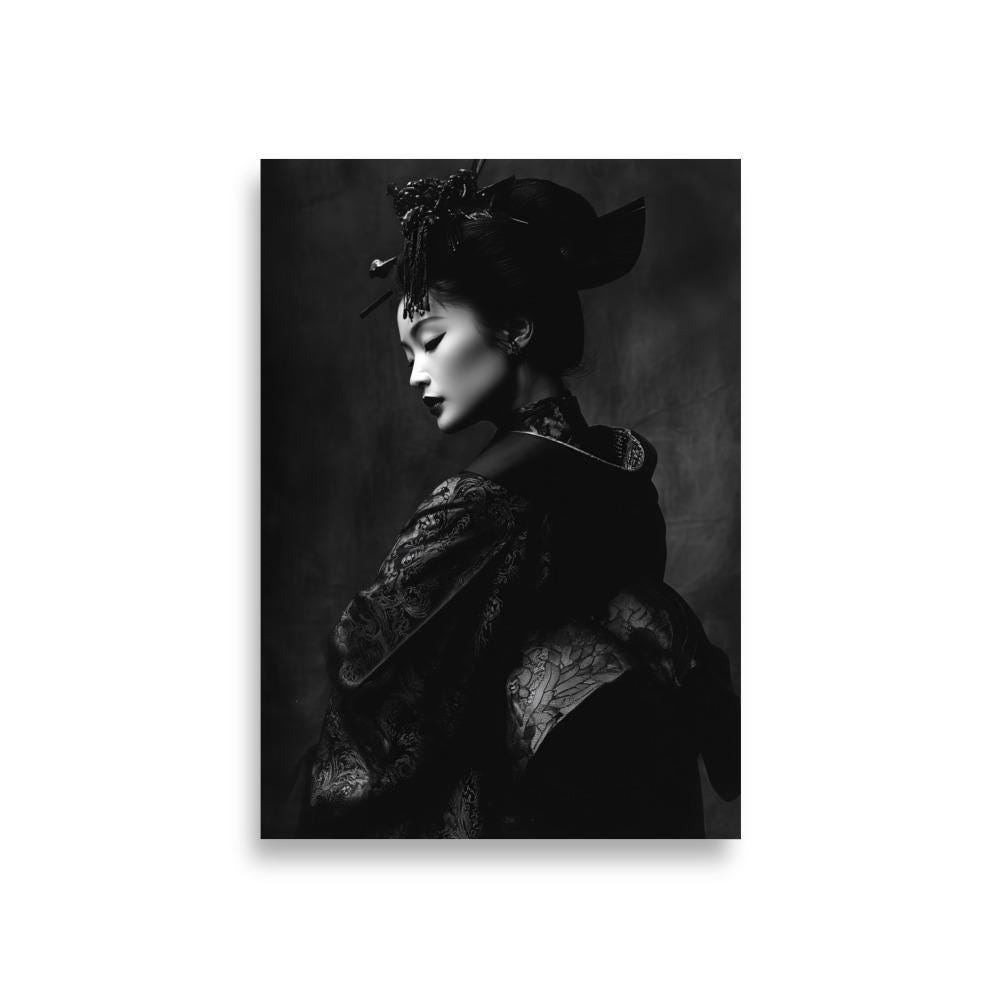 Geisha Portrait Fine Art Print: Black & White Asian Photography - Etsy