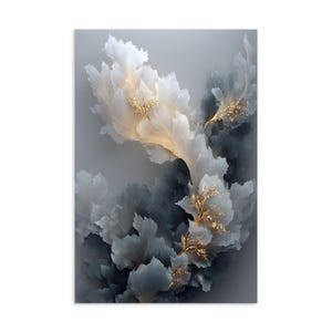 Gouden drift-briefkaart | Abstracte botanische kunst | Elegante minimalistische miniprint