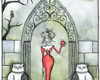 Witchy goddess -Halloween - Original art print