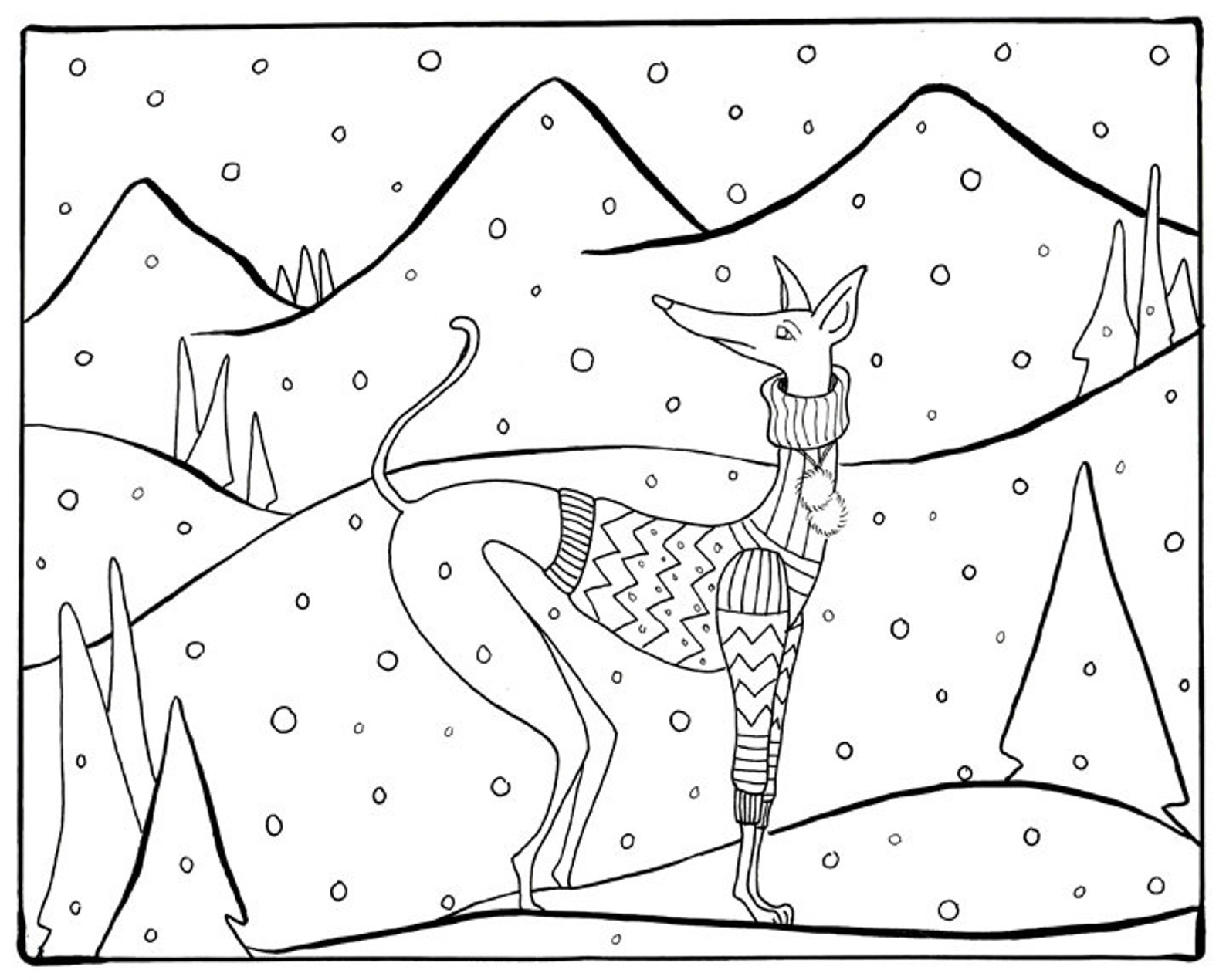 Coloring Page Dog Art Etsy coloring-page-dog-art-etsy