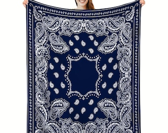 Manta para sofá, 1 unidad, manta de franela azul oscuro, manta para la hora del almuerzo.