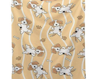 Manta de franela de edición limitada de diseño con rayas onduladas para beagles, manta para mascotas
