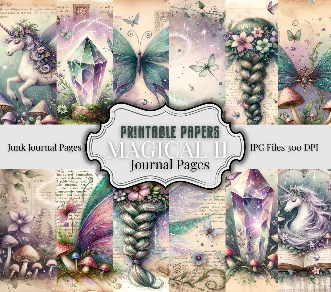 Fairy Clipart Background Fantasy Junk Journal Pages Enchanted Forest ...
