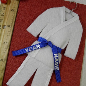 Blue Belt Martial Arts Christmas Ornament Personalized Custom Uniform Ornament TaeKwonDo Karate Jiu Jitsu Hapkido image 3