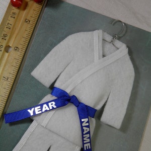 Blue Belt Martial Arts Christmas Ornament Personalized Custom Uniform Ornament TaeKwonDo Karate Jiu Jitsu Hapkido image 2