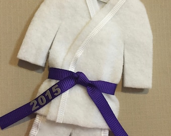 Purple Belt Martial Arts Ornament - pErSoNaLiZeD Martial Artist Uniform Christmas Ornament- TaeKwonDo Karate KungFu Holiday Ornaments