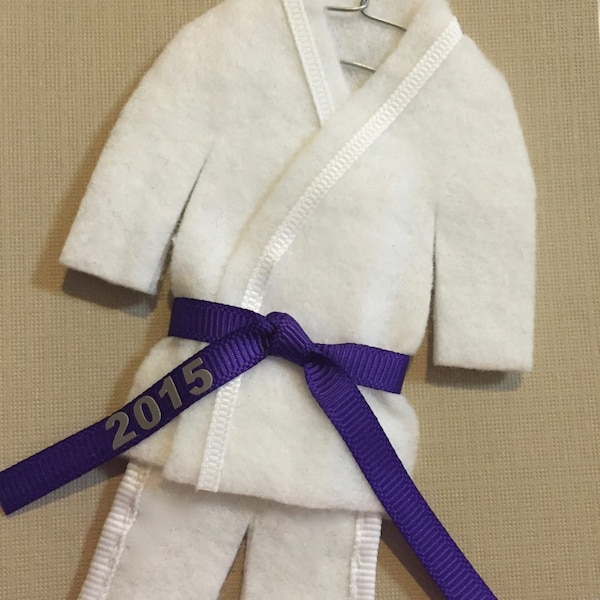 Purple Belt Martial Arts Ornament - pErSoNaLiZeD Martial Artist Uniform Christmas Ornament- TaeKwonDo Karate KungFu Holiday Ornaments