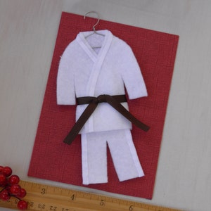 BROWN Belt Martial Arts Uniform pErSoNaLiZeD Karate Taekwondo Christmas Ornament image 4