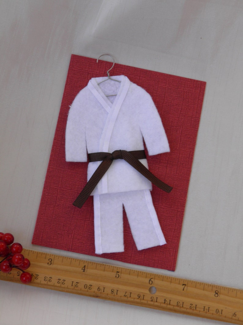 BROWN Belt Martial Arts Uniform pErSoNaLiZeD Karate Taekwondo Christmas Ornament image 4