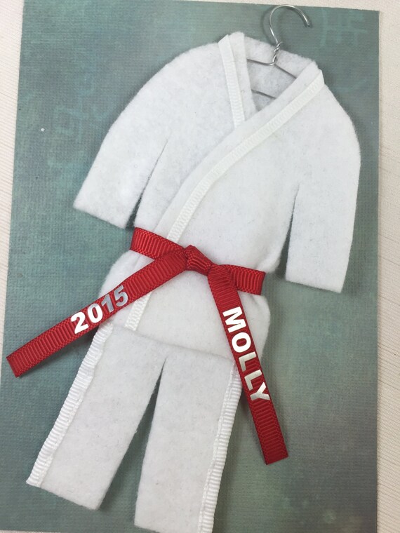 red belt christmas ornament