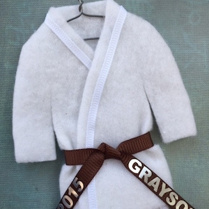 BROWN Belt Martial Arts Uniform pErSoNaLiZeD Karate Taekwondo Christmas Ornament image 1