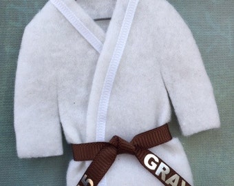 BROWN Belt - Martial Arts Uniform - pErSoNaLiZeD -  Karate Taekwondo Christmas Ornament