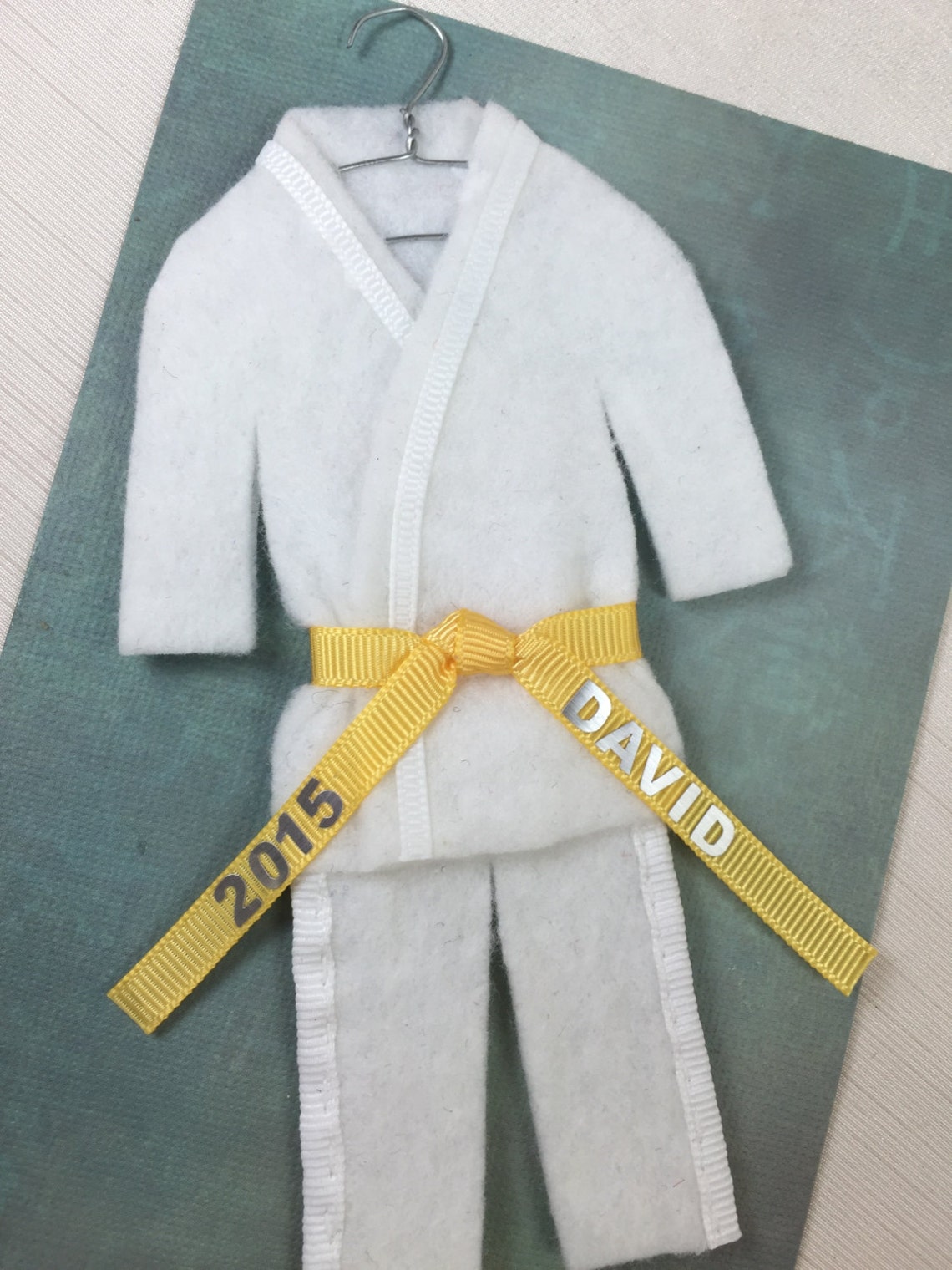 YELLOW Belt Personalized TaeKwonDo Karate Christmas Ornament | Etsy